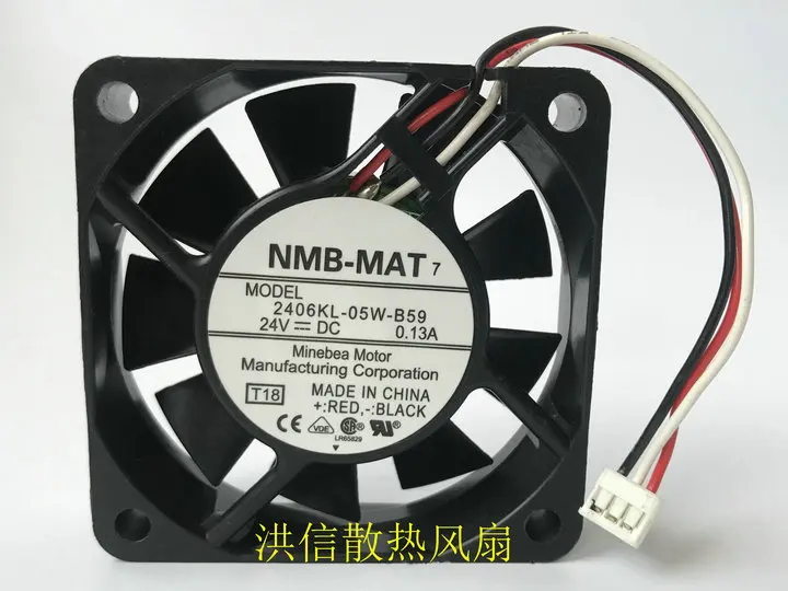 Бесплатная доставка, оригинальный NMB 6015 2406KL-05W-B59 DC24V 0.13A 60*15 мм, стандартная частота