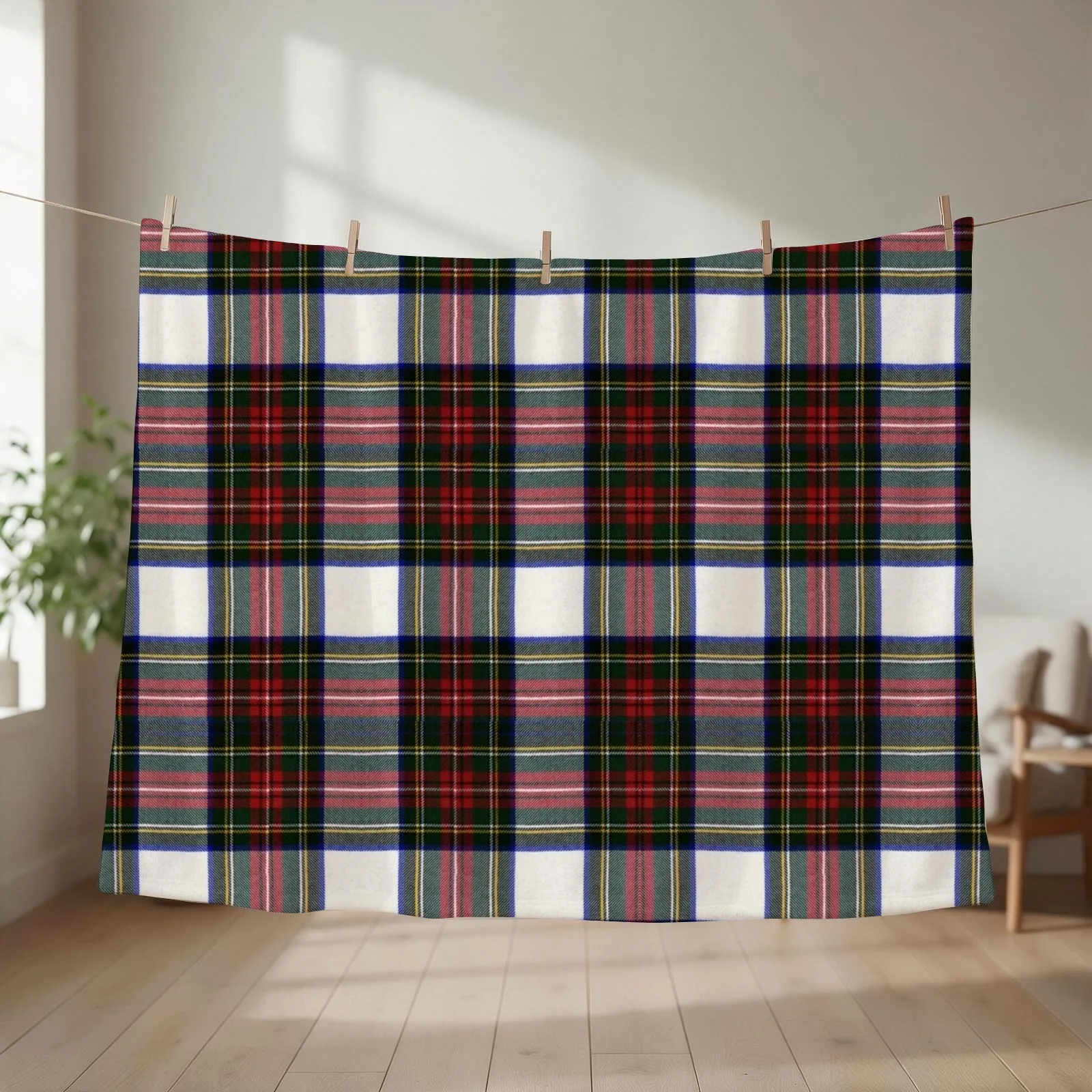 Clan Stewart Dress Tartan Throw Blanket for babies Luxury Designer Hairy For Baby Blankets