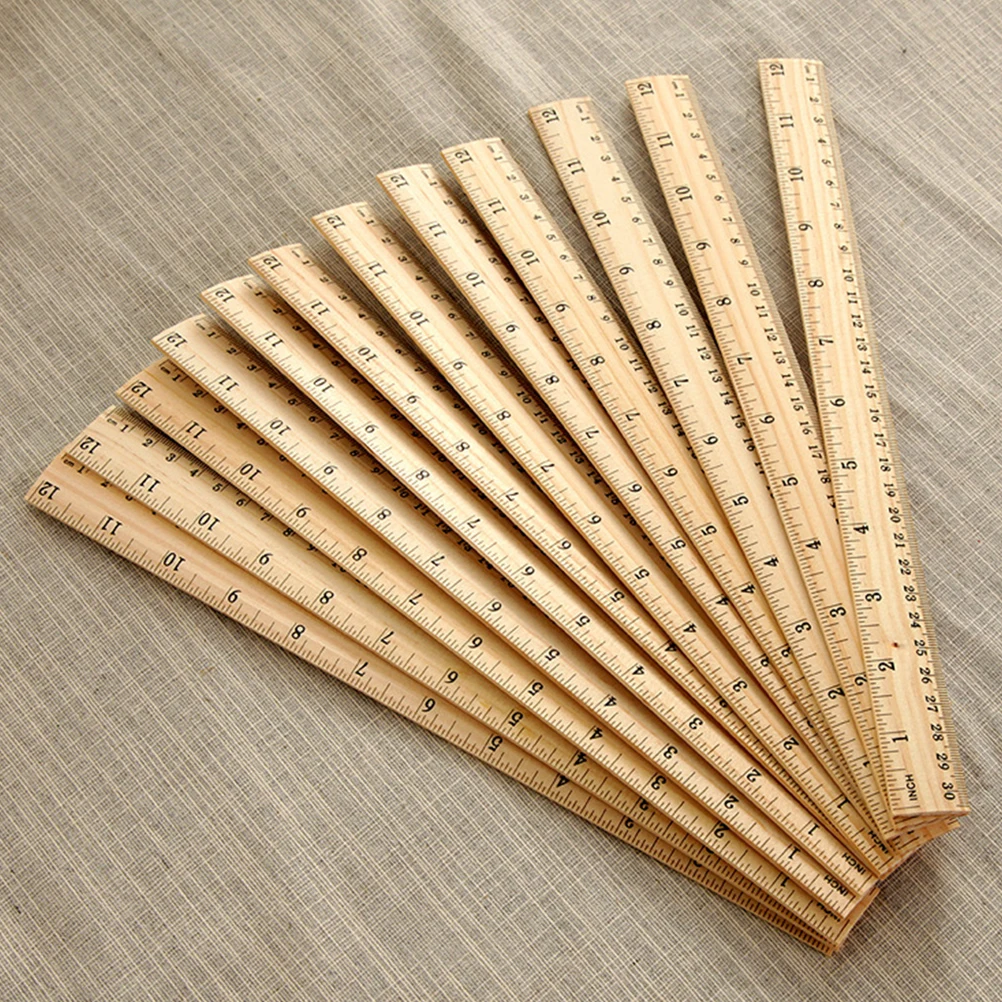 

20 Pcs Wooden Ruler Multifunctional Drawing Woodworking Rulers Small Bamboo Mini
