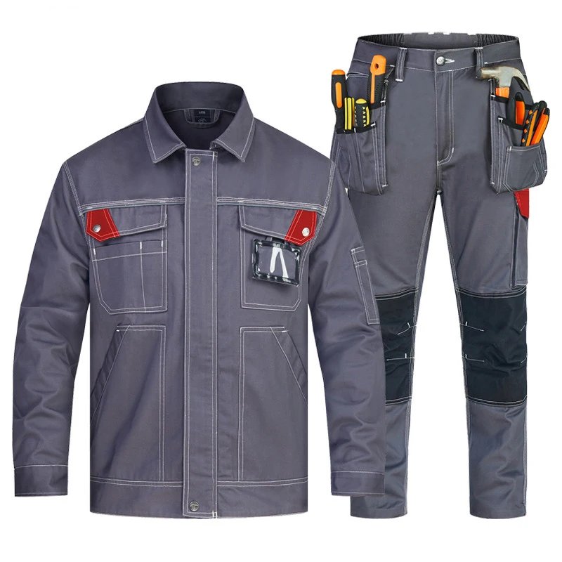 Mechanic Craftsman Multi-Pocket Work Jacket and Trousers Workwear Durable Tooling Uniform