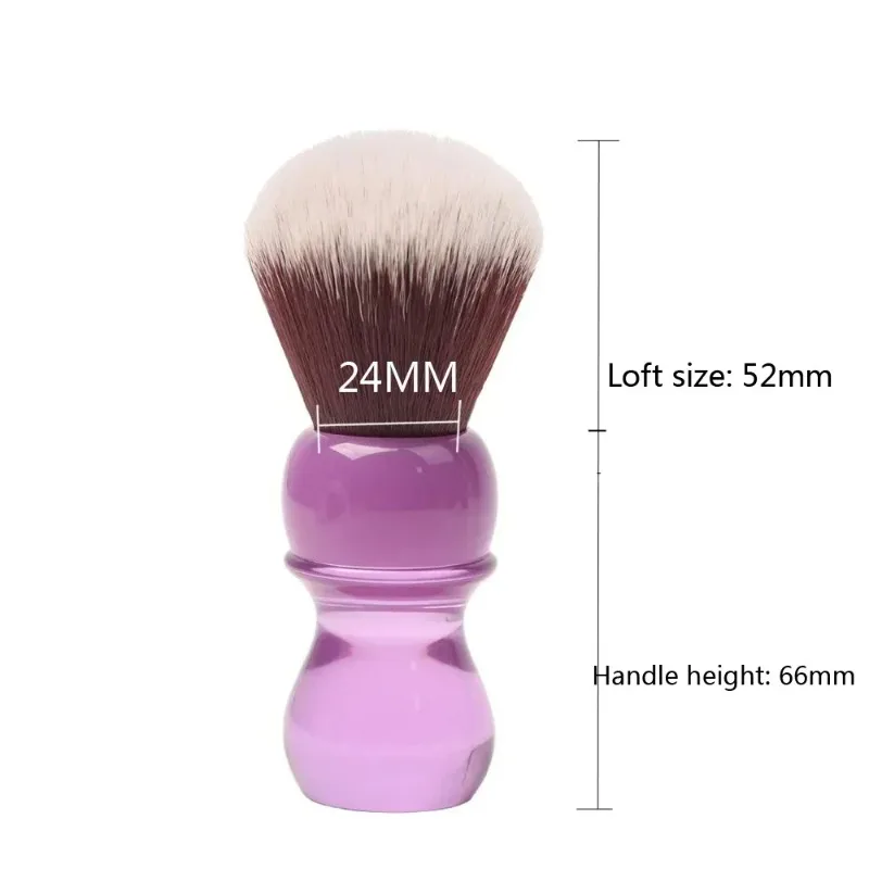 YAQI New 24MM urple Handle Mink Synthetic Hair Knot For Mens Elegant Wet Shaving Brush Portable Travel Fashion Face Care Brush
