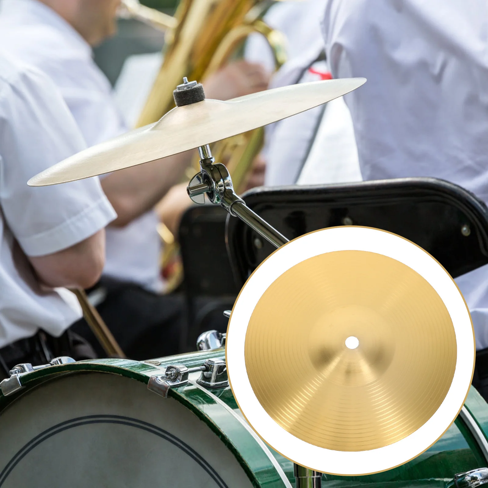 

2Pcs Drum Set Cymbals Jazz Crash Brass Music Instrument Bright Color Portable Lightweight Cymbals for Drum Kit Practice