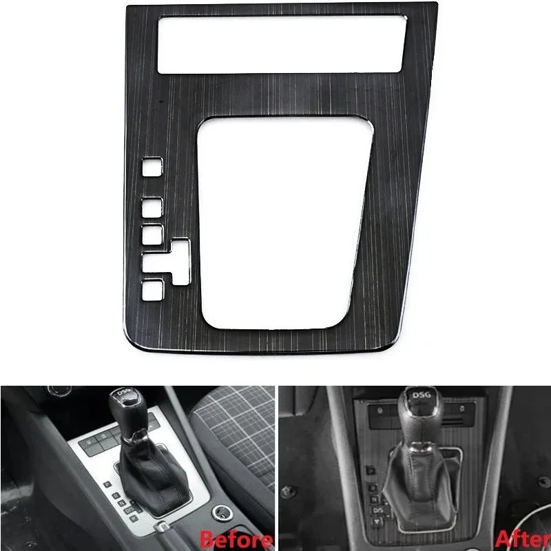 For Skoda Octavia/RS 2015-2019 Car Gear Shift Panel Cover Replacements Stainless Steel Interior Mouldings Car Sticker