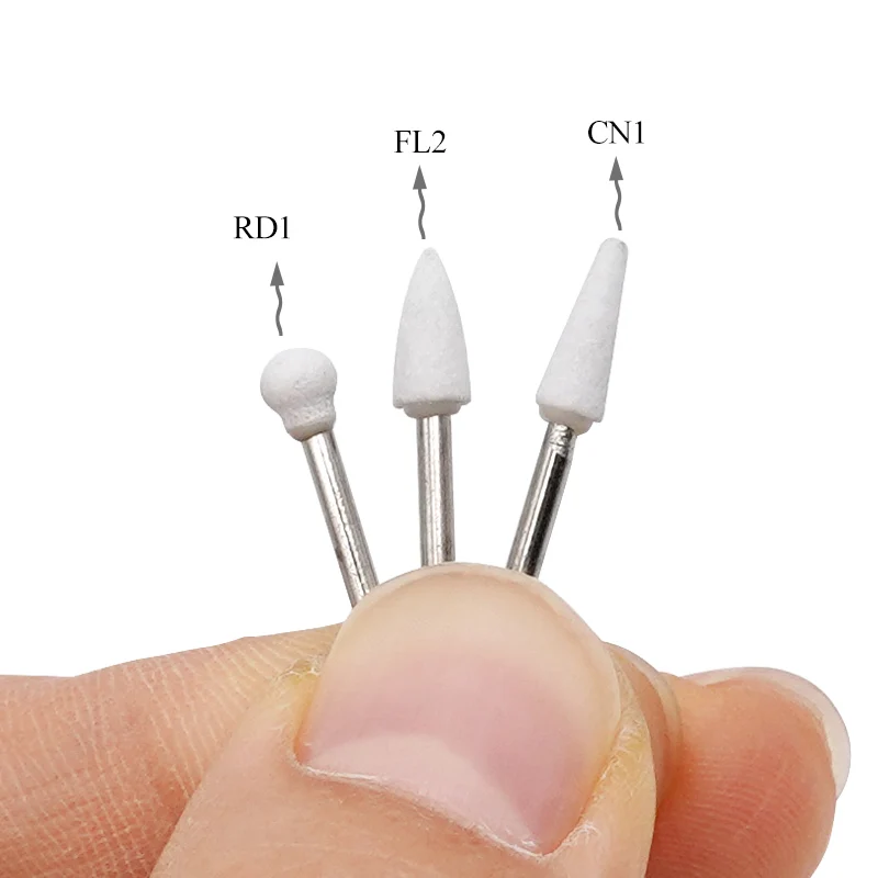 

12pcs/box Dental Polishing Stone for Dentist Teeth Whitening Flame Cone Round Shape Porcelain Resin for High Speed Handpiece