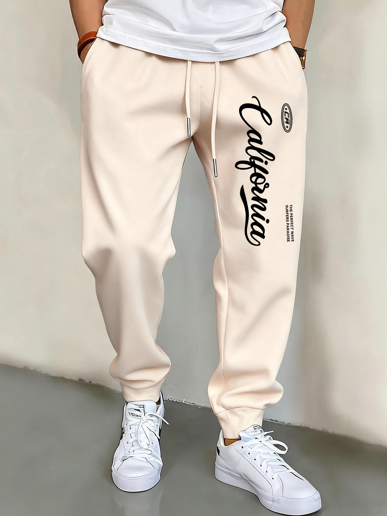 

Мужские спортивные штаны с принтом Perfect California, базовые брюки в стиле ретро, универсальные спортивные штаны с карманами, брюки на шнурке, уличная одежда