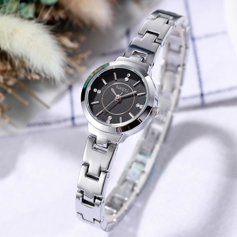 1pc Women\'s Watch Luxury Stainless Steel Expansion Band Wrist Watch Simulated Quartz Watches for women