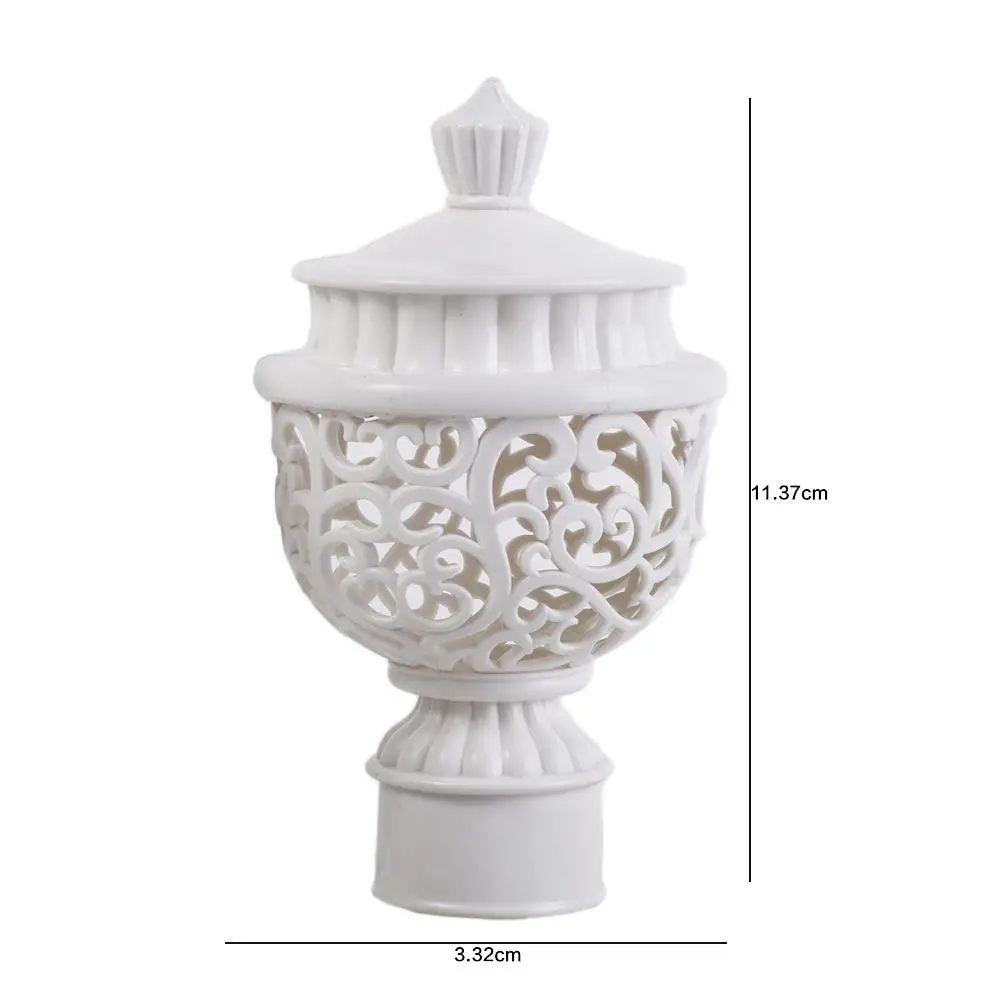 Retro Hollow Out Durable Decorative Curtain Rod Head Curtain Rod Cap Drapery Rail Ends Curtain Accessories