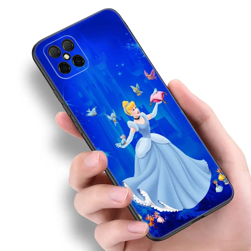 Disney Cinderella Black Silicone Phone Case For Huawei Nova 11 12 Ultra 9 10 SE Pro 11E 11i 12i Y70 Plus Y60 Y61 Y71 Y72 Y90 Y91