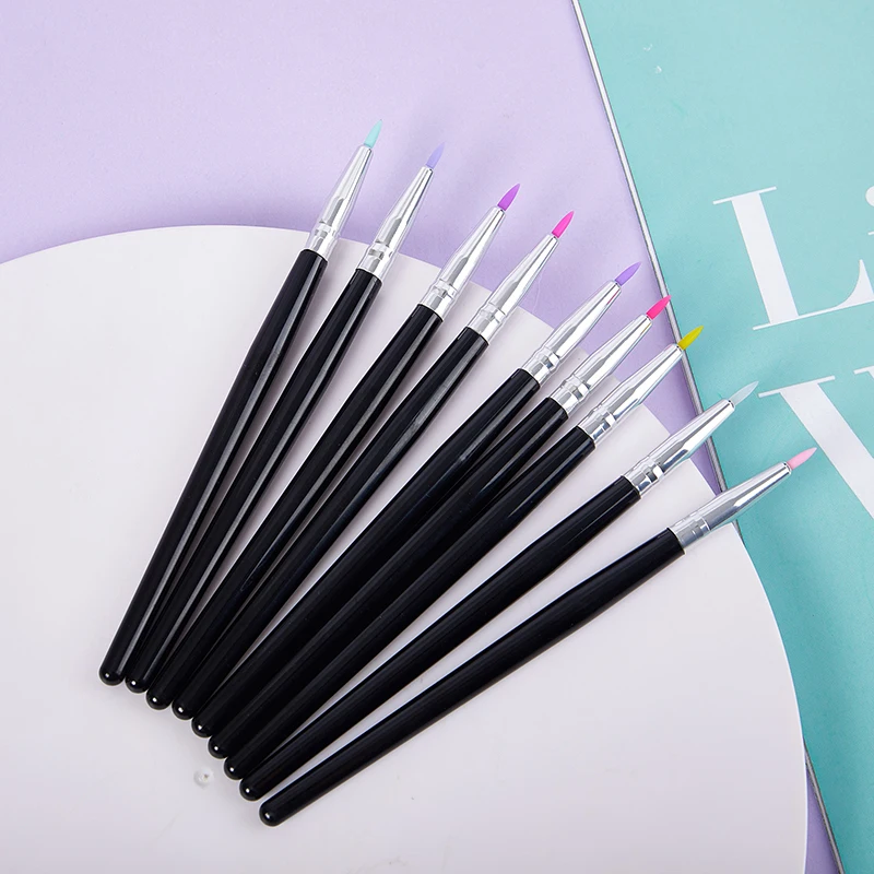 Brochas de maquillaje de silicona, delineador de ojos, herramientas de maquillaje, arte de uñas, pincel de uñas DIY, pincel Facial, pincel de maquillaje de belleza