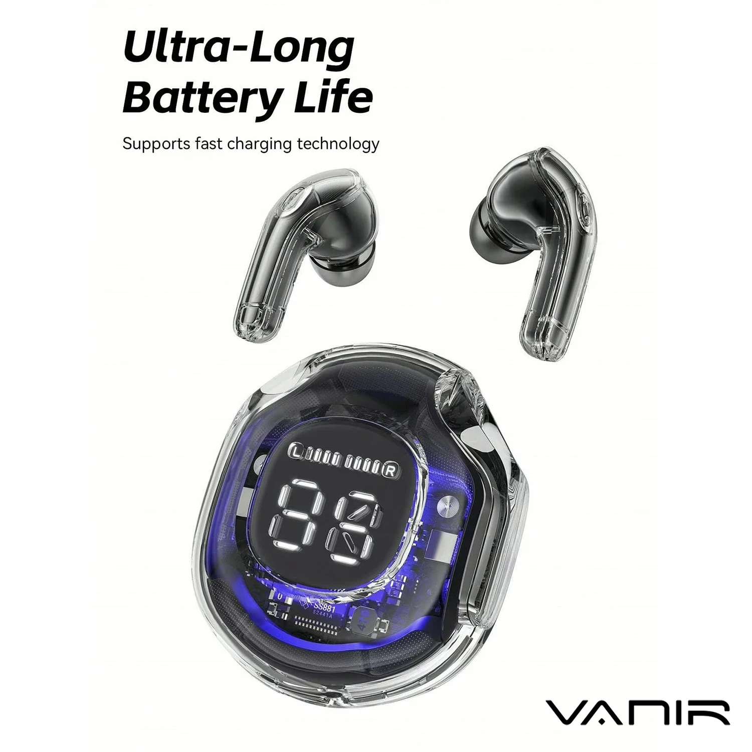 

VANIR Wireless Bluetooth Earbuds, Dual Dynamic Drivers for Stunning Sound Quality, Bluetooth 5.0, IPX4 Waterproof