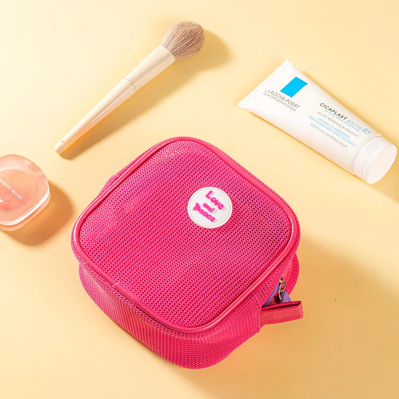 Travel Beach Toiletry Bag, Outdoor Lightweight Bag, Hand-held Grid Storage Bag, Portable Lipstick Cosmetic Bag