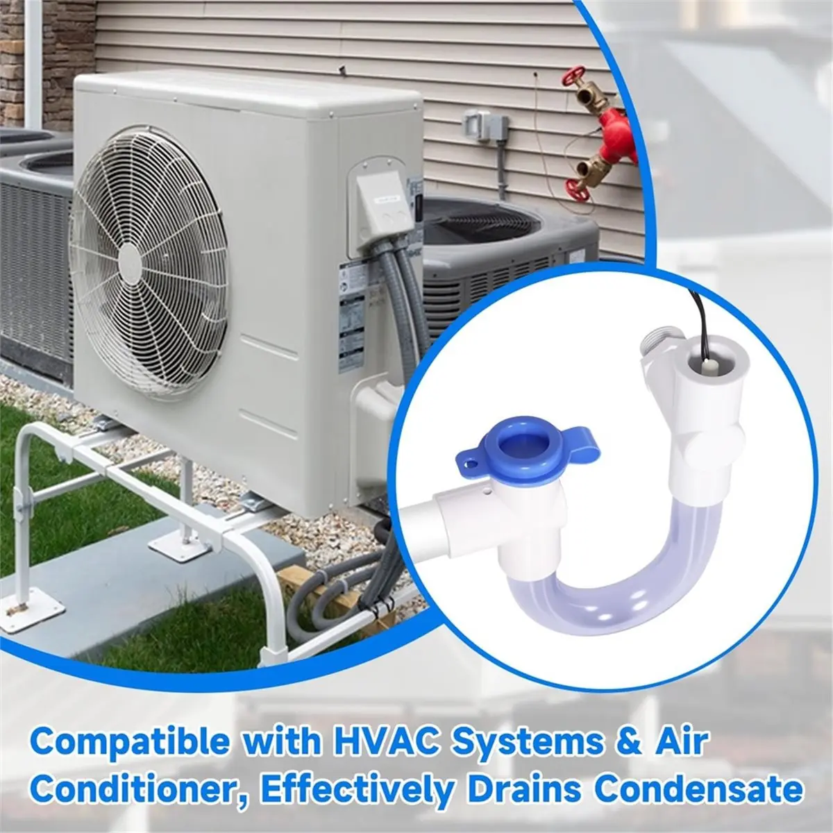 【50% OFF】Condensate Trap with Built-in Overflow Switch for HVAC Systems & Air Conditioner,3/4 Inch Standard PVC U Trap