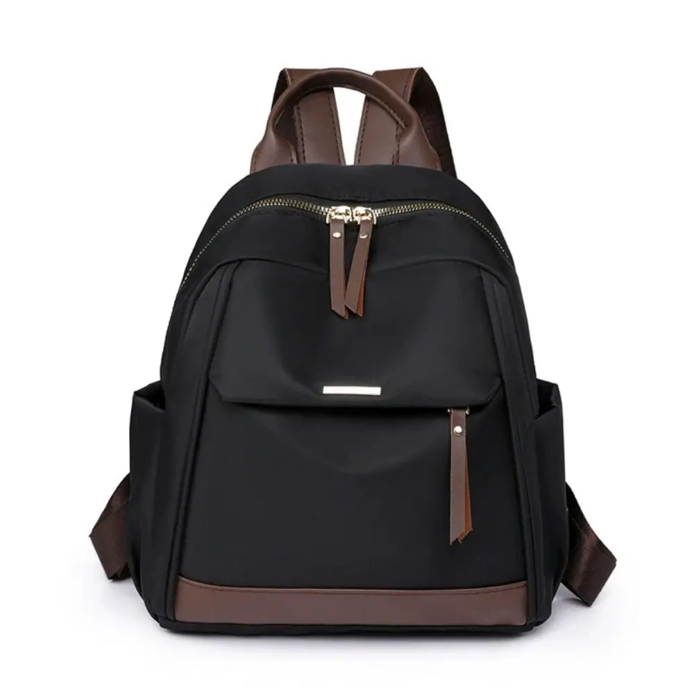

Trendy Canvas Nylon Backpack Zipper Large Capacity Women Backpack Lightweight Korean Style Oxford Shoulder Bag Storage Bag