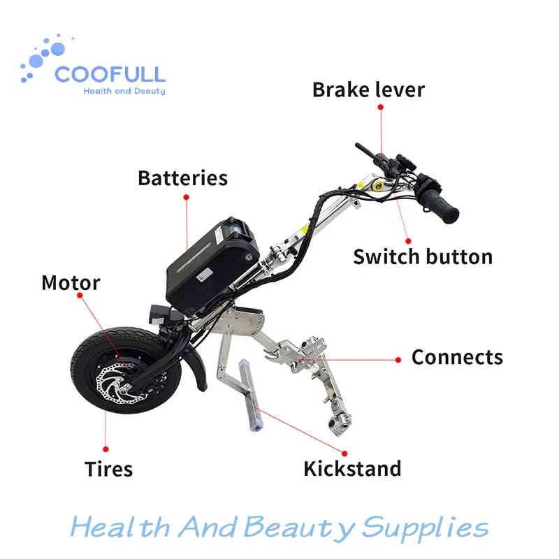 Coofull Medical Equipment Electric Power Handcycle Wheelchair Attachment for Disabled