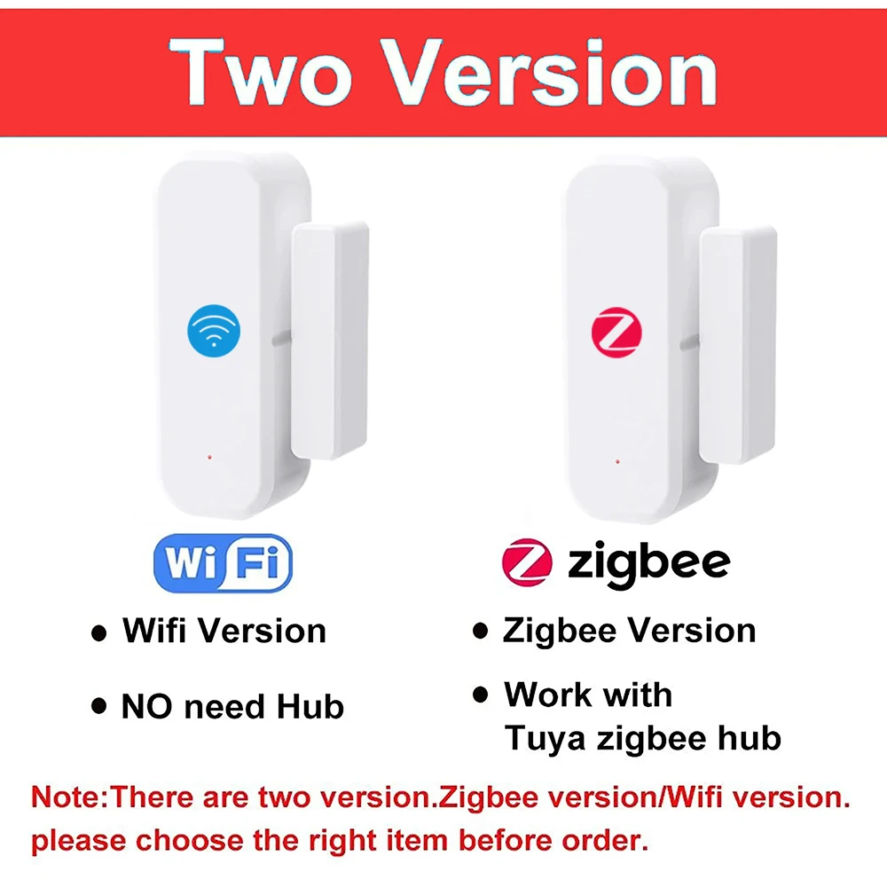 Tuya WiFi Zigbee Door Window Sensor Smart Home Magnetic Open Close Detectors Smart Life APP Control Supports Alexa Google Home