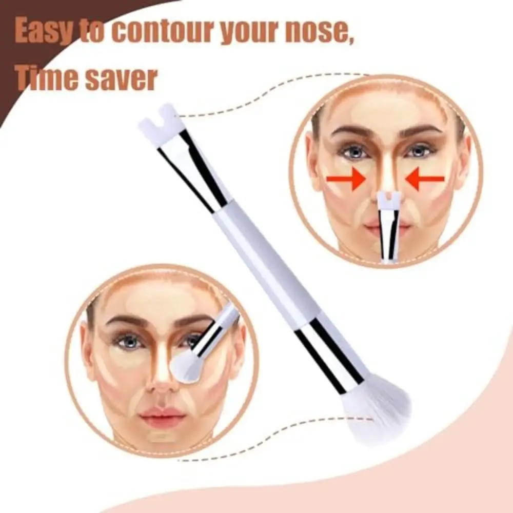 Makeup Beginners U-Shaped Nose Contour Brush Innovative Plastic Cement Dual-End Brush Tool 2-in-1 Makeup Brush