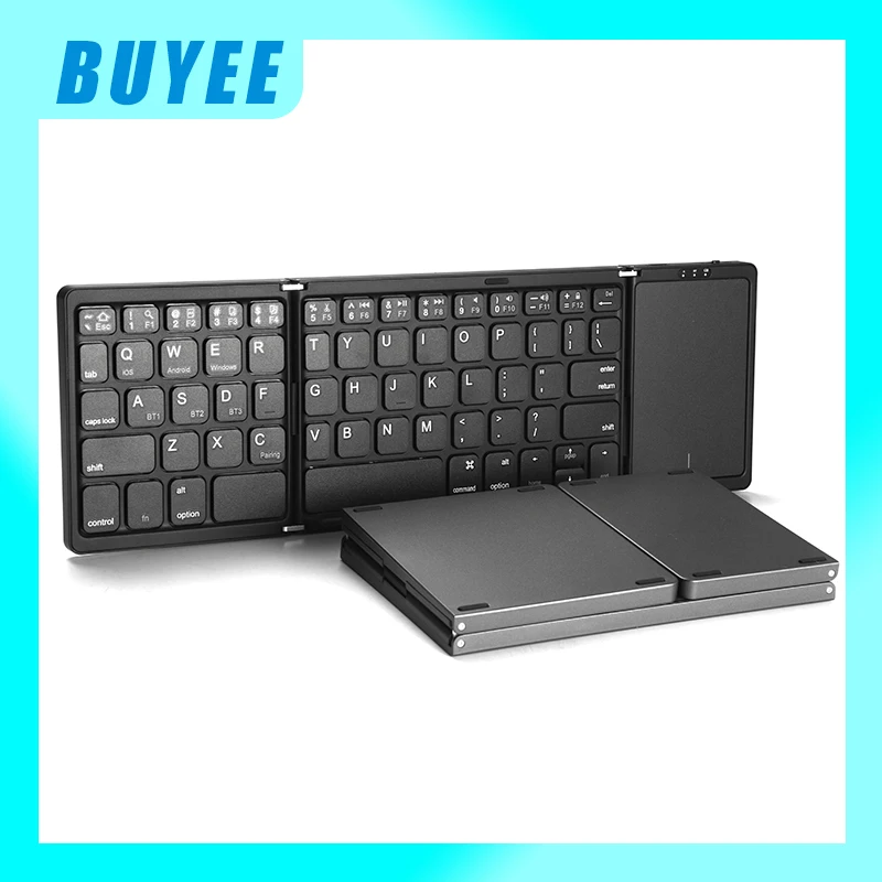 

B089T Wireless Fold-able Multi-language Keyboard 64 Keys BT W/ Touchpad Long Standby Portable Office For IOS Windows Android