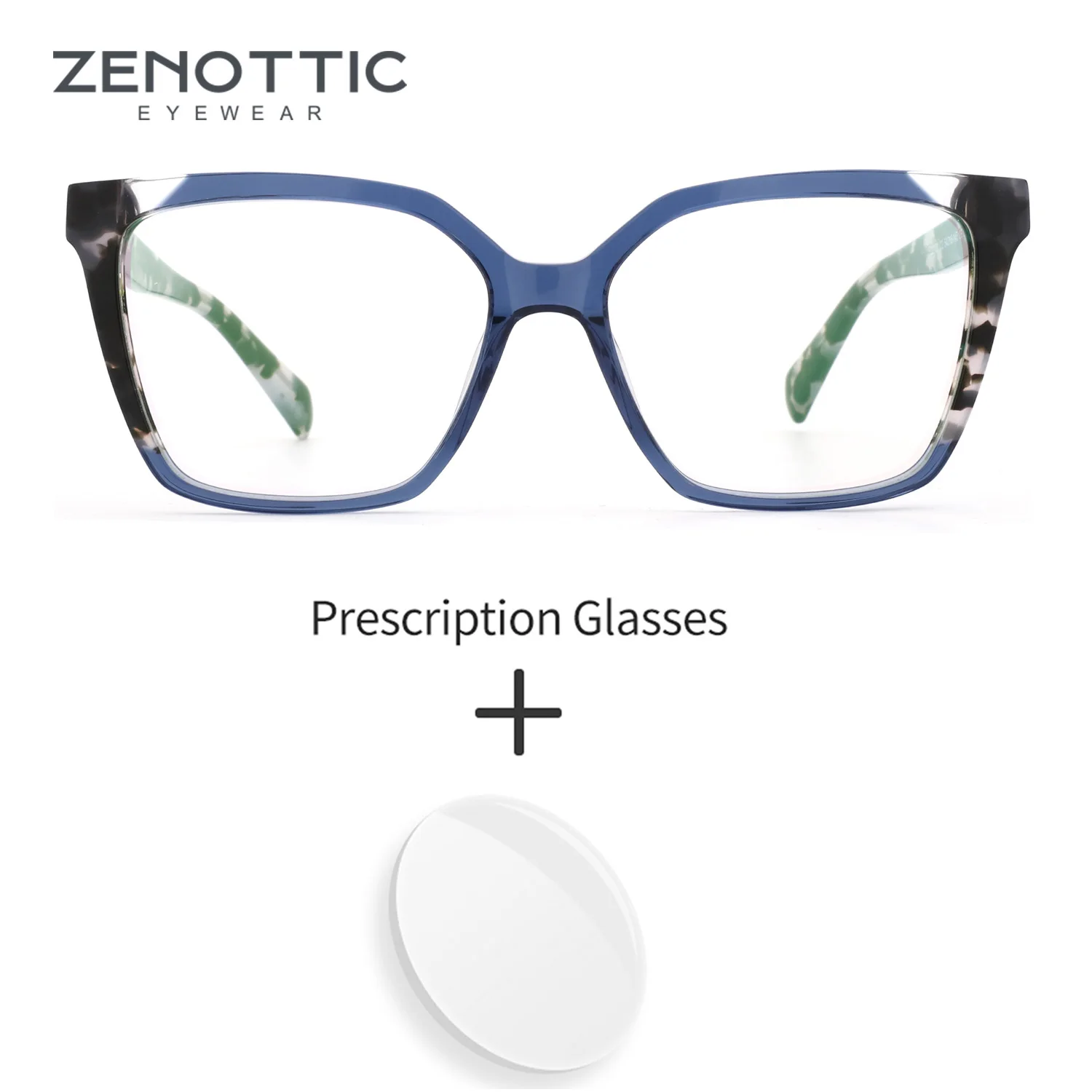 

ZENOTTIC (размер S), Новое поступление 2025, квадратные очки по рецепту, оптические очки ручной работы из ацетата «кошачий глаз» для женщин