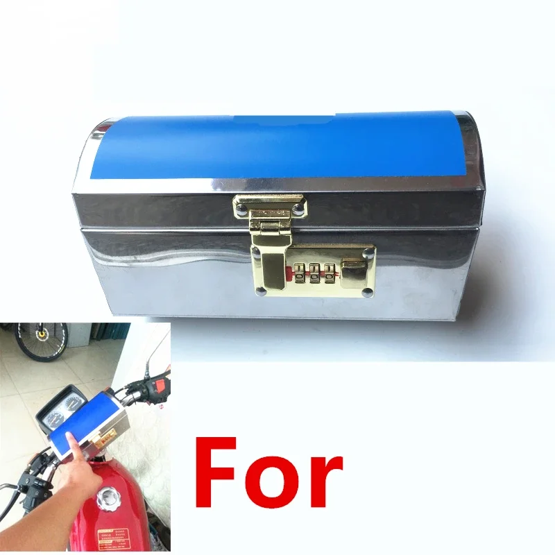 

Синяя крышка, передняя коробка для мотоцикла, сейф, противоугонный ящик для инструментов с паролем, ручка для крана, коробка из нержавеющей стали, ящик для хранения