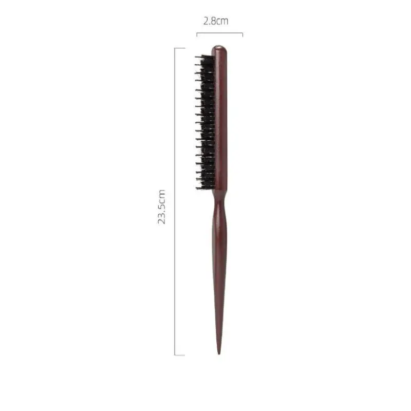 Wooden Handle Hair Comb Hairs Fluffy Three Rows Boar Bristle Combs Hairdressing Back Teasing Brushes Hairdressing Styling Tools