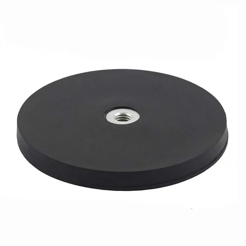 D66mm Neodymium M6 Rubber Coated Magnet Camping Tent Car Base with Rubber Base License Plate Magnet Super Strong Screws