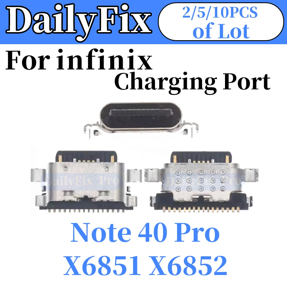 Suitable for Infinix Note 40 Pro phone bottom charging port X6821 X6852 charging board USB replacement repair
