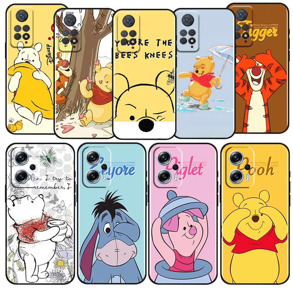 

Disney Winnie The Pooh Friend For Xiaomi Redmi Note 12 11 11T 11S 10 10T 9 8 7 6 5 Pro Plus 5G 4G Silicone Black Phone Case