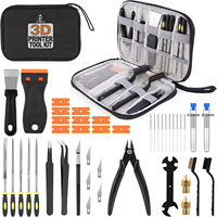 3D Printer Tool Kit 34PCS Maintenance with Nozzle Cleaning Tools, Scraper, Brushes, File Set, Cutter, Knife for FDM/SLA Printers