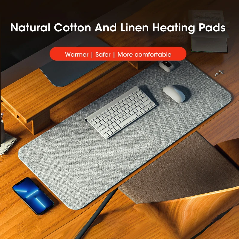 Heated Desk Pad Multipurpose Electric Heating Pad Electric Warm Desk Pad Computer Mousepad Keyboard pad Household Table Cover