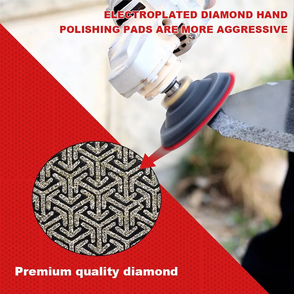 Casaverde 1Pc 50mm Electroplated Diamond Polishing Pads Fast Removal Tile Glass Concrete Stone Metal Grinding and Polishing