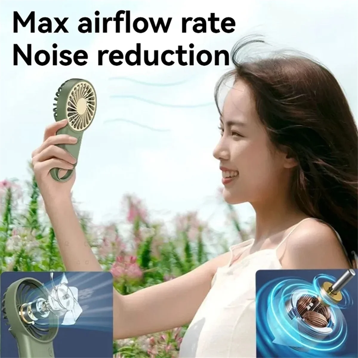 FZFZ 접이식 휴대용 팬 휴대용 미니 팬 데스크탑 USB 충전 미니 팬 등산 야외 홈 오피스 C에 적합