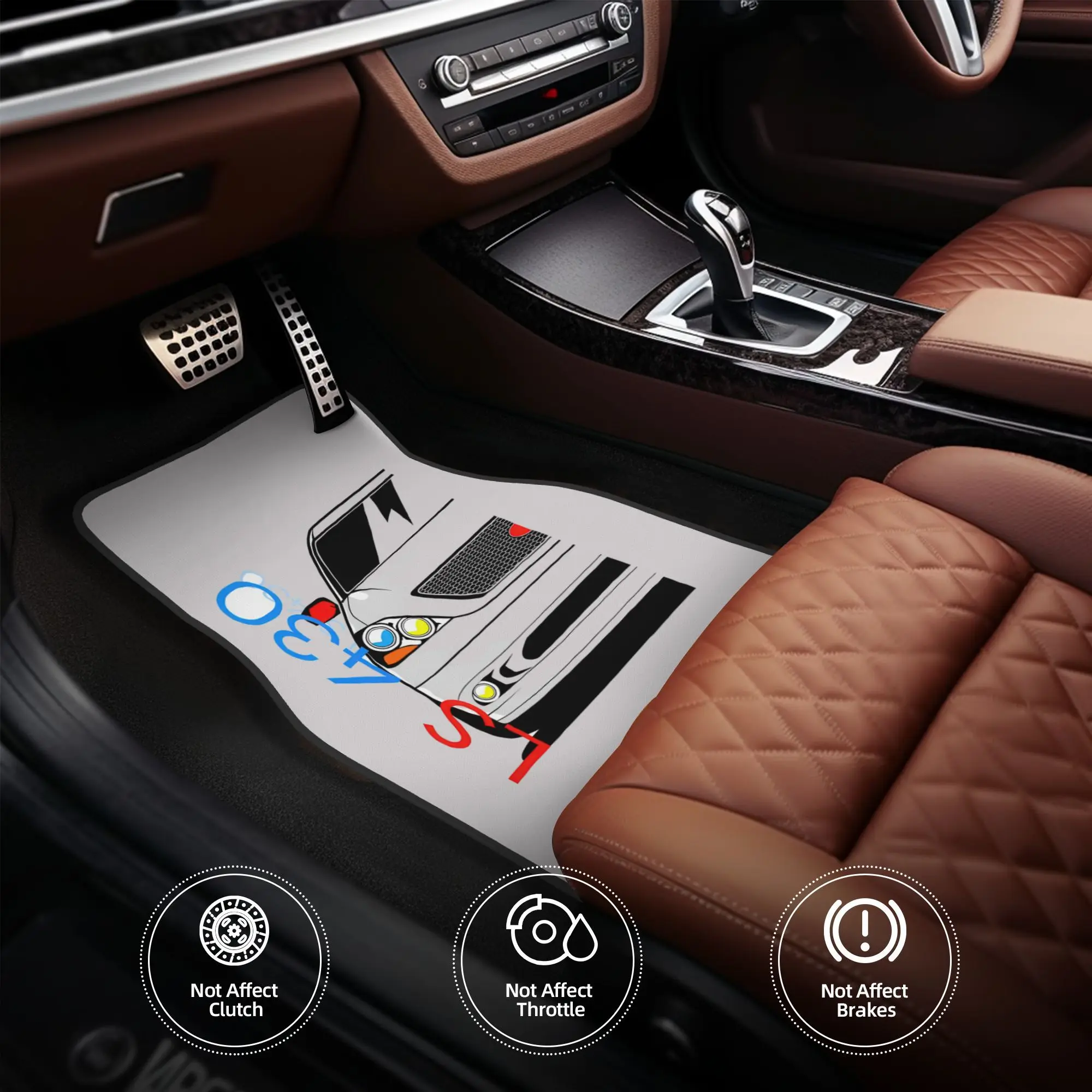 4pcs LS 430 2001 1 Universal Car Floor Mats, Suitable For SUV, Truck, Cars, Ideal Halloween And Christmas Gift, Playful Design,