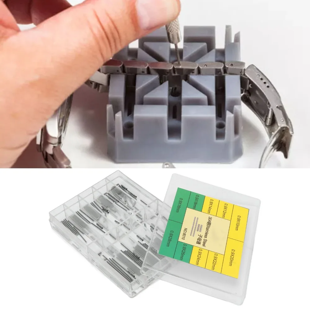 Silver Watch Band Strap Tube Pin Stainless Steel Different Sizes Watch Repair Tube Pin Watchband Tube Pin Assortment