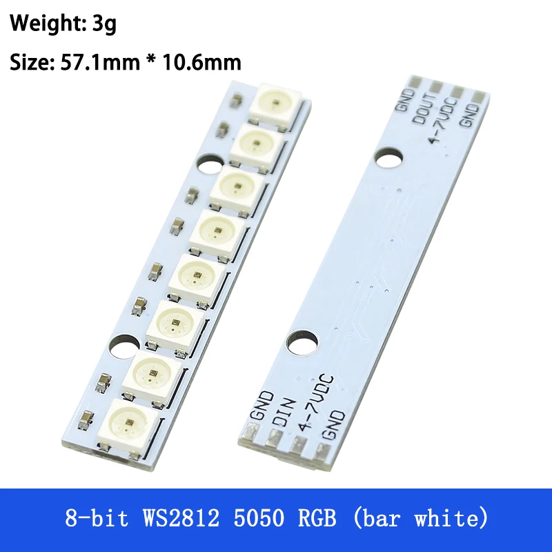 8*1Bit 8 Bits WS2812 WS 2811 5050 RGB Full LED Lamp Panel Module 5V WS2812B Rainbow LED Precise For Arduino 8 Channel Lights