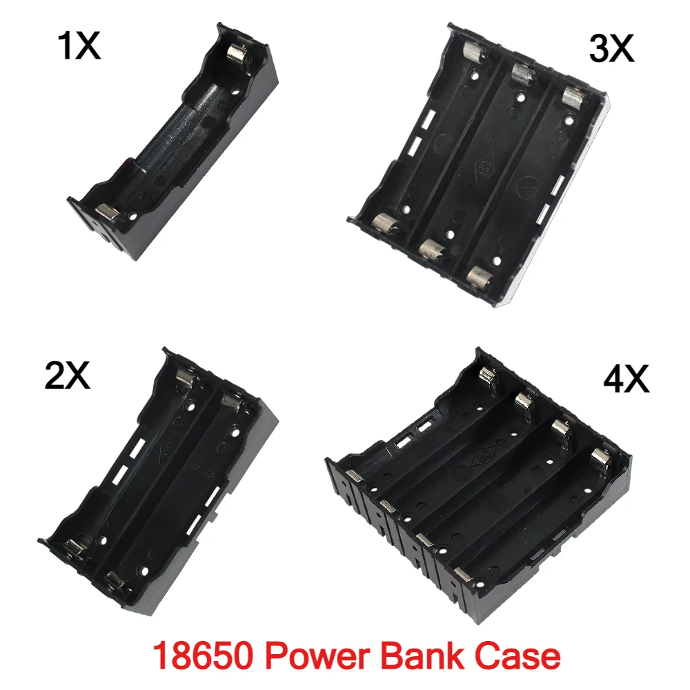 18650 Battery Holder Box 1X 2X 3X 4X 18650 Power Bank Case 1 2 3 4 Slot Battery Storage Cases with Hard Pin DIY Arduino
