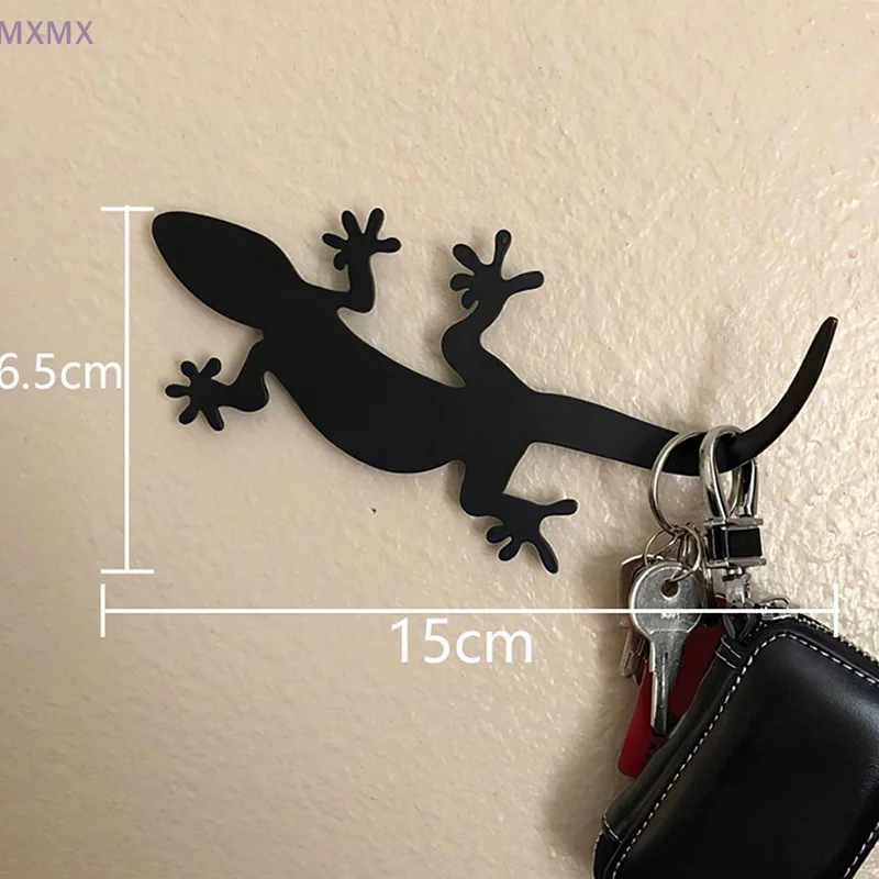 Kait logam pintu dinding dapur, gantungan kunci Gecko bentuk monyet kucing dekorasi tanpa kelim