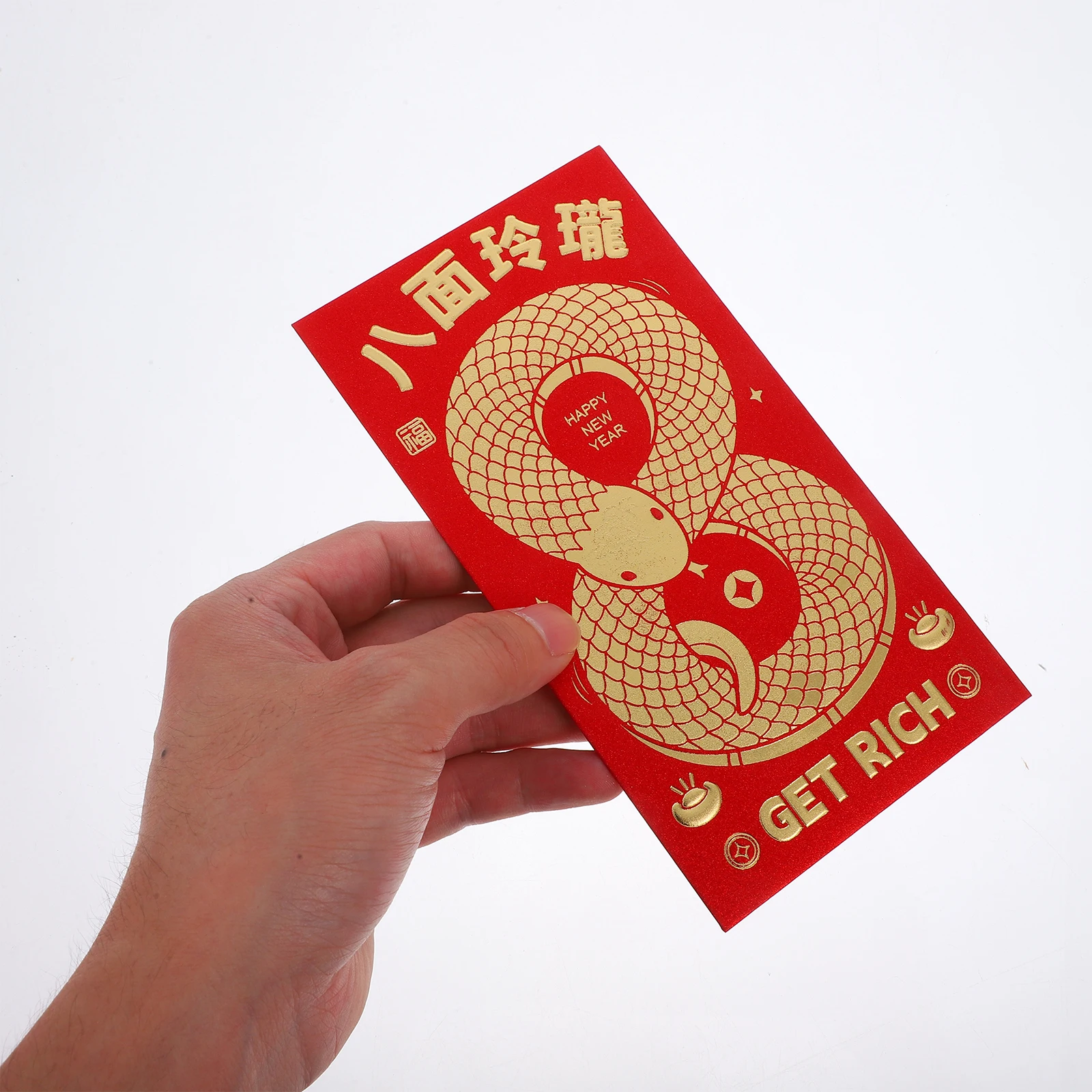 

12pcs Red Envelopes Chinese New Year Glitter Matte Traditional Cash Envelope Wedding Birthday Party Favor For Year Of The Snake