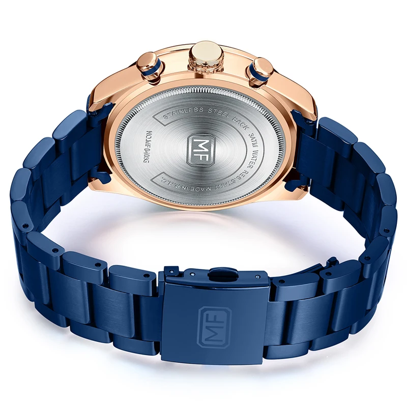 High End MINI FOCUS MF0403G Business Watch Men Waterproof Luminous Hands Big Dial Gold Stainless Steel Band Quartz Watches