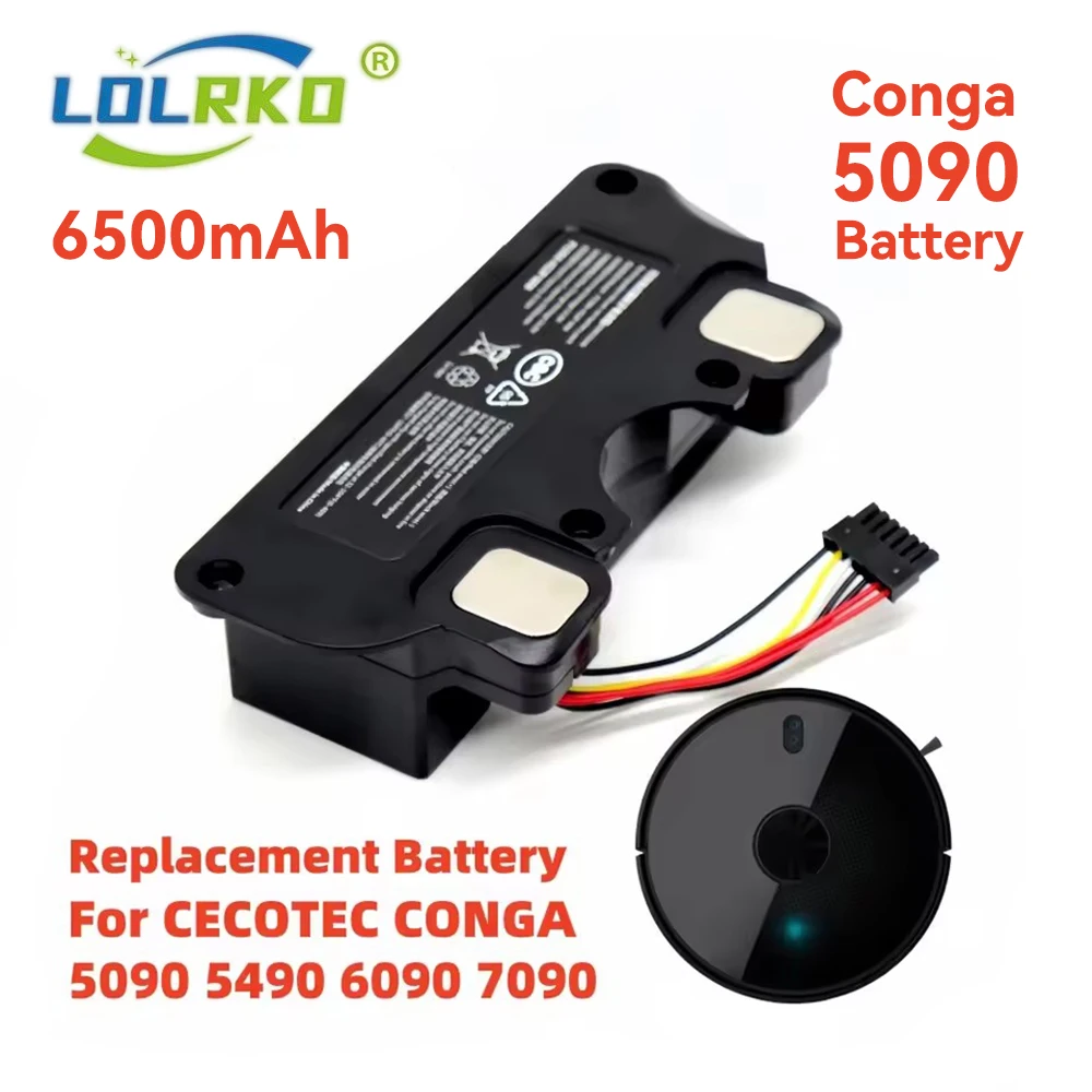 Original 6500mAh Battery Replacement For CECOTEC CONGA 5090 5490 6090 7090 Robot Vacuum Cleaner 18650 Battery pack Accessories