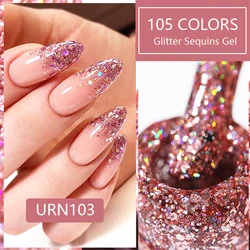 UR SUGAR 7.5ml paillettes Sparkling Glitter Gel smalto per unghie colore rosa Hybrid Manicure Soak Off UV LED vernice Nail Art Decoration