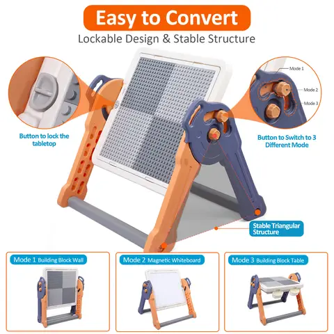 3-5 साल के बच्चों के लिए 8 इन 1 फोल्डेबल किड्स एक्टिविटी टेबल, व्हाइटबोर्ड के साथ एक्टिविटी टेबल बिल्डिंग ब्लॉक टेबल, बच्चों के लिए वाटर सैंड टेबल 10 best sales बच्चों के लिए लकड़ी के खिलौने - №5