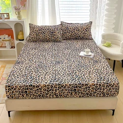 Queen/King Size Bed Sheet Leopard Printed Bottom Sheets for Double Bed sabanas cama 150x200 Single drap housse Bedsheets 180x200