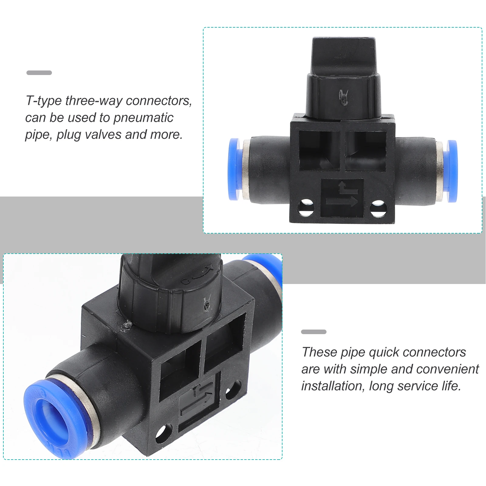 

2 Pcs Valve Air Hose Connect Pipe Connector Pipeline Stainless Steel Circlip Spunding Valves Anti Static Long