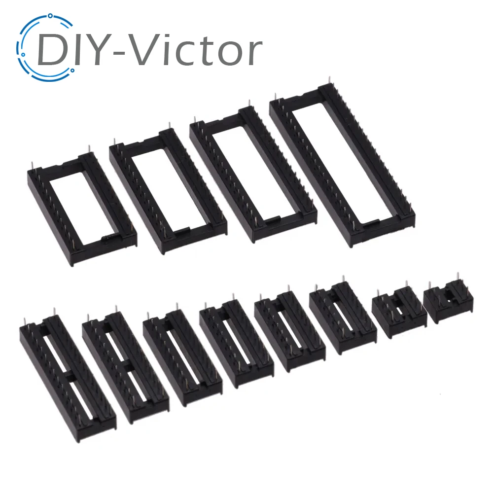 10PCS Square Hole IC Sockets DIP6 DIP8 DIP14 DIP16 DIP18 DIP20 DIP28 DIP40 Connector DIP Socket 6 8 14 16 18 20 24 28 40Pins