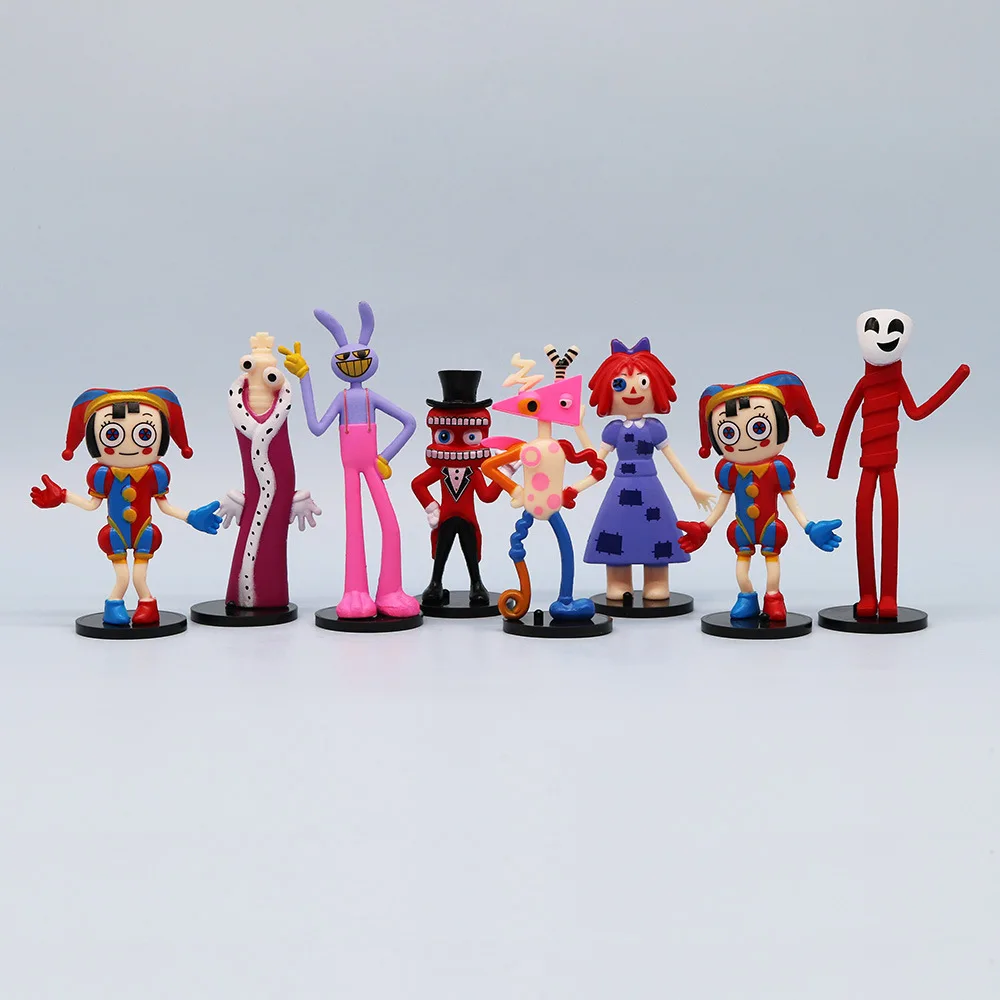 8pcs/set The Amazing Digital Circus Anime Cartoon Characters Figura GK Model PVC Action Figures Toy Tide Play Kids Birthday Gift