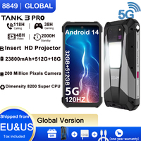 8849 Tank 3 Pro Unihertz Rugged Smartphone Projector 23800mAh 5G 32/36GB RAM+512GB ROM Mobile Phone