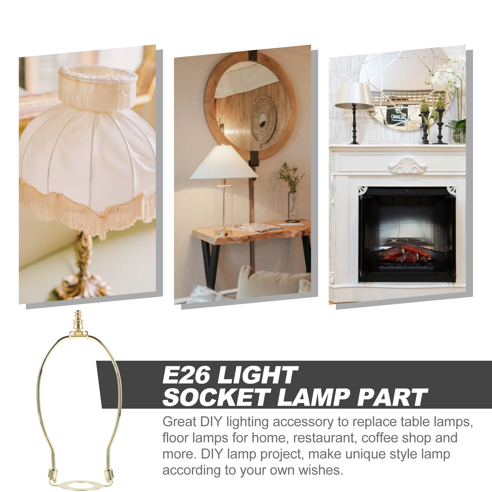 

1 Pair 8 Inch Lamp Harp Holder For Desk Lamp Repair Heavy Duty Shade Bracket Diy Lighting Accessories Metal Support