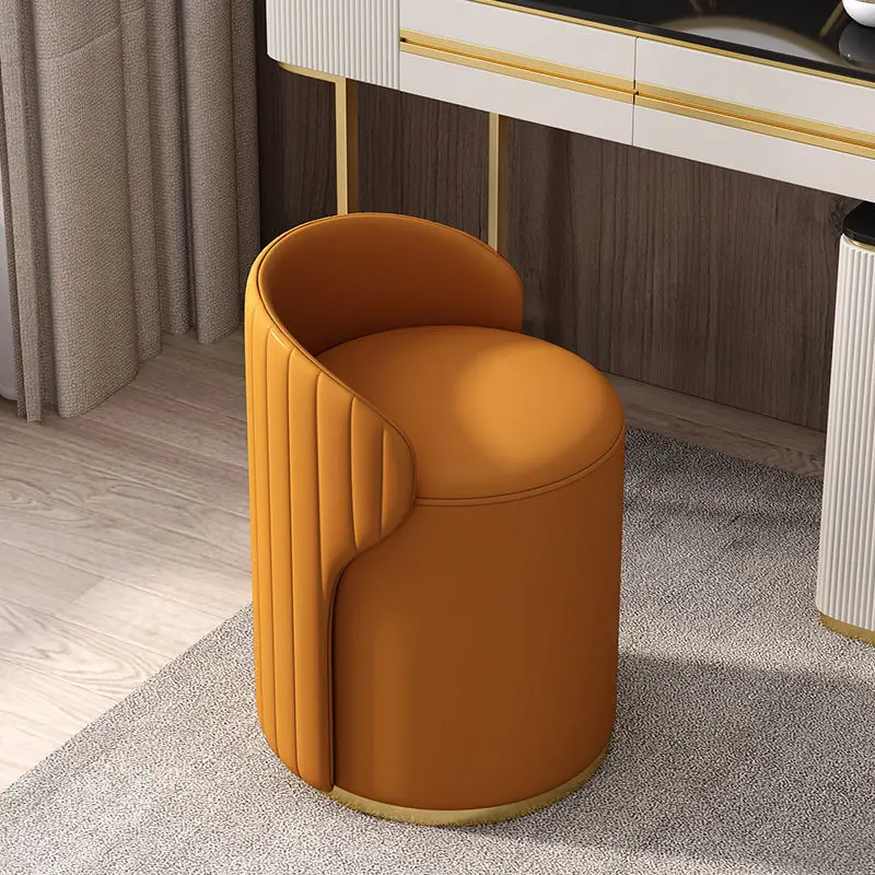 Luxury Dressing Stool Bedroom Makeup Stool Dinettel Apartment Leather Art Shoe Changing Stool Cadeiras Balcony Furniture