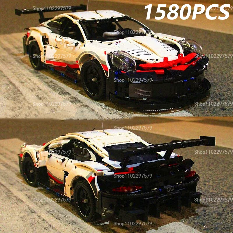1580 pièces + Voiture de course technique Série 42096 Blocs de construction mécaniques Voiture de sport MOC Modèle réduit de voiture Collection Décoration Jouet