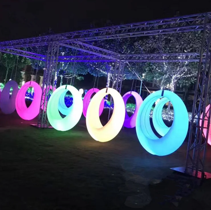 

PE Plastic Remote Control Color Change Illuminated Hanging Chair Outdoor Glow LED Patio Swings